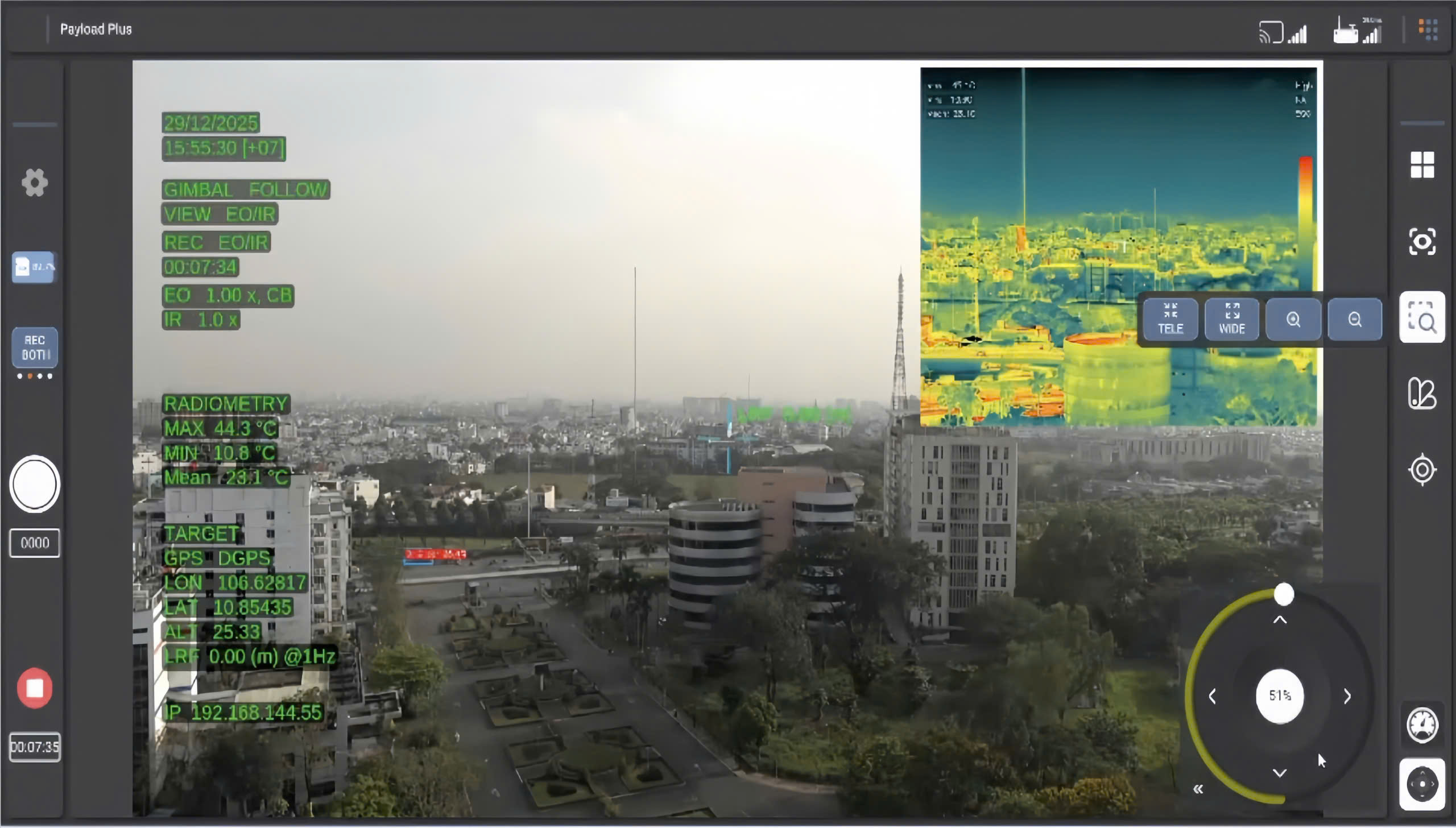 Live multi-sensor observation interface